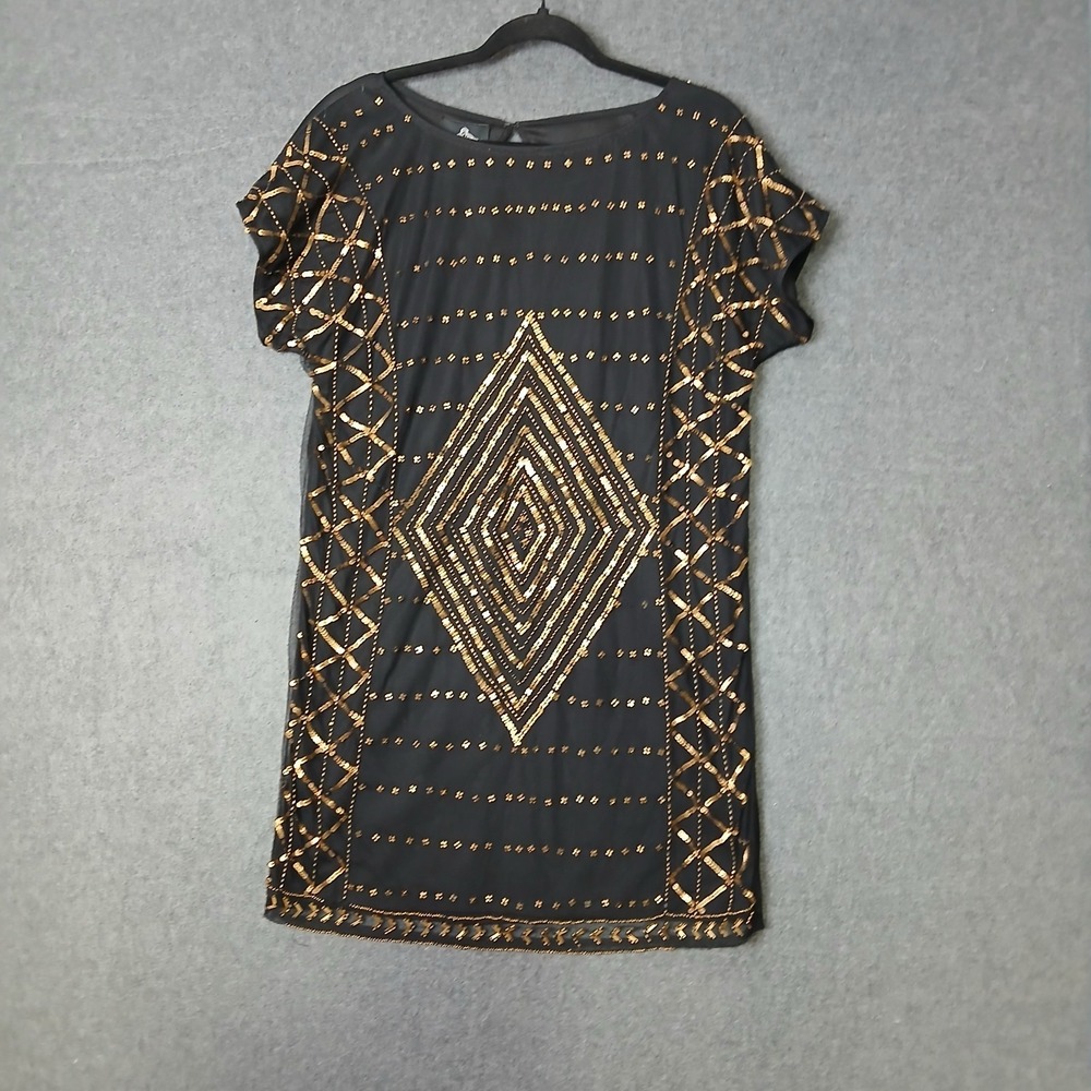 NWT Angie Dress Sequin Geometric sz L Bohemian boho indie hippie beach